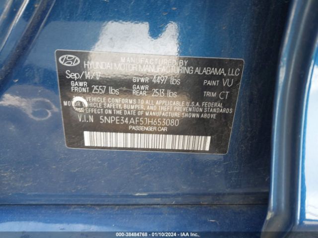 Photo 8 VIN: 5NPE34AF5JH653080 - HYUNDAI SONATA 