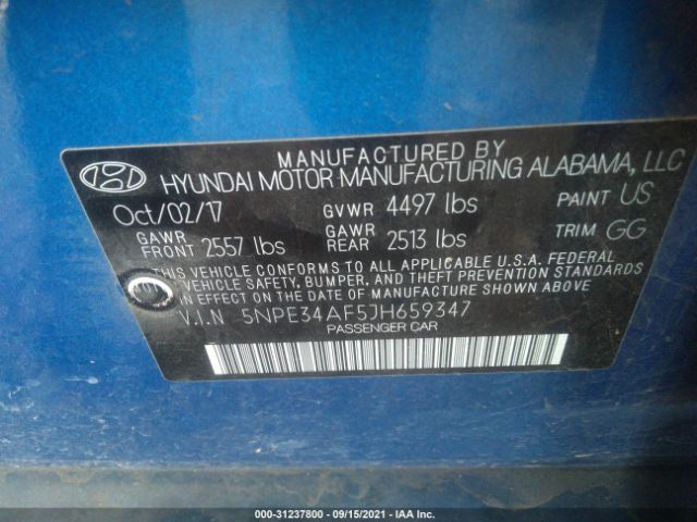 Photo 8 VIN: 5NPE34AF5JH659347 - HYUNDAI SONATA 