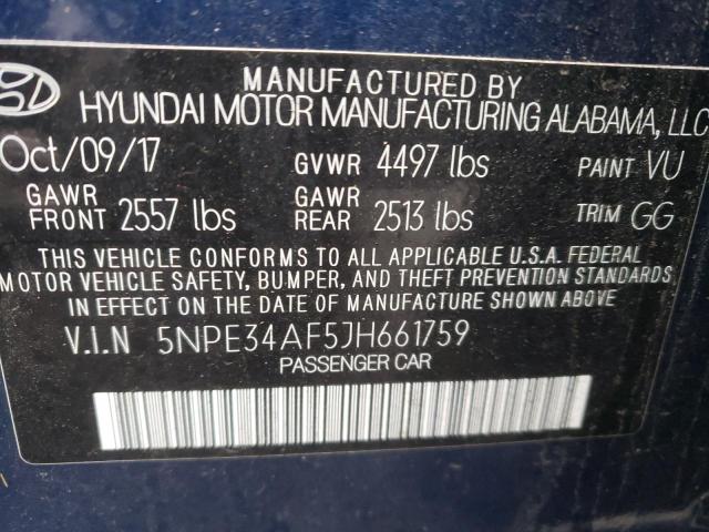 Photo 9 VIN: 5NPE34AF5JH661759 - HYUNDAI SONATA SPO 