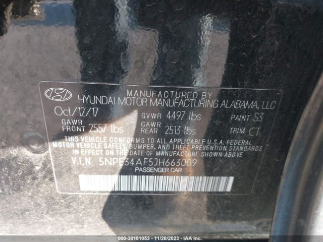 Photo 8 VIN: 5NPE34AF5JH663009 - HYUNDAI SONATA 