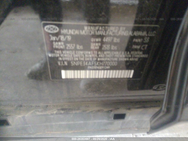 Photo 8 VIN: 5NPE34AF5KH770000 - HYUNDAI SONATA 