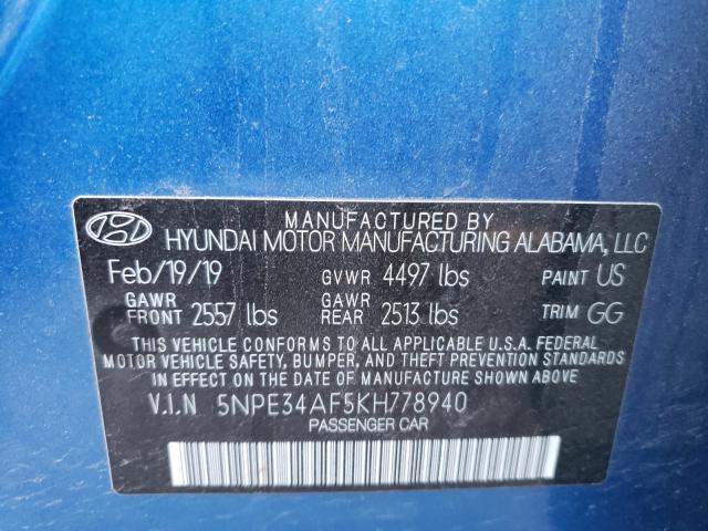 Photo 9 VIN: 5NPE34AF5KH778940 - HYUNDAI SONATA 