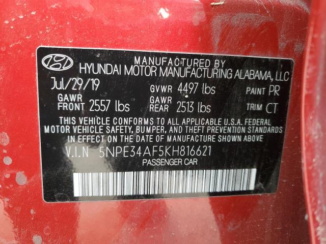 Photo 12 VIN: 5NPE34AF5KH816621 - HYUNDAI SONATA 