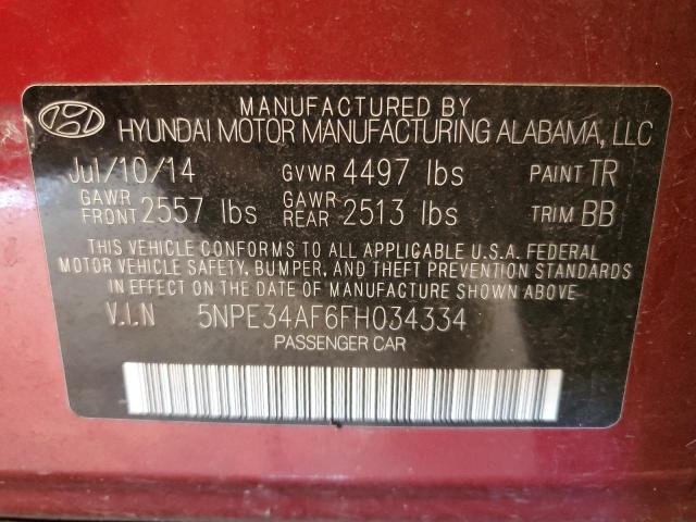 Photo 9 VIN: 5NPE34AF6FH034334 - HYUNDAI SONATA SPO 