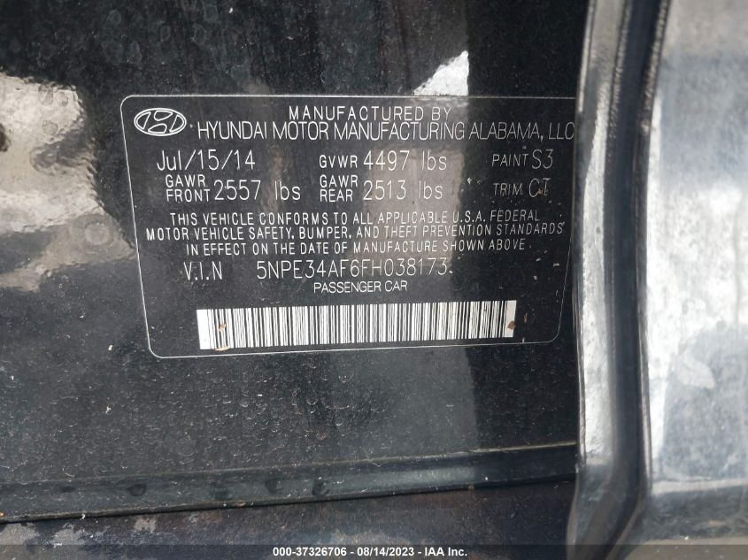 Photo 8 VIN: 5NPE34AF6FH038173 - HYUNDAI SONATA 