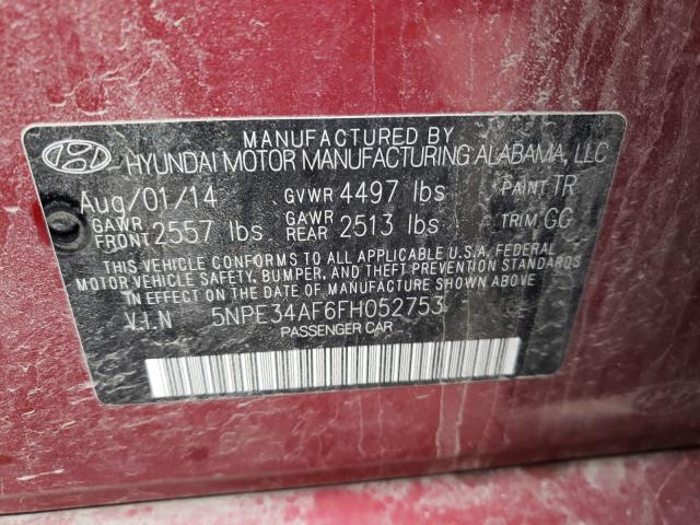 Photo 9 VIN: 5NPE34AF6FH052753 - HYUNDAI SONATA SPO 