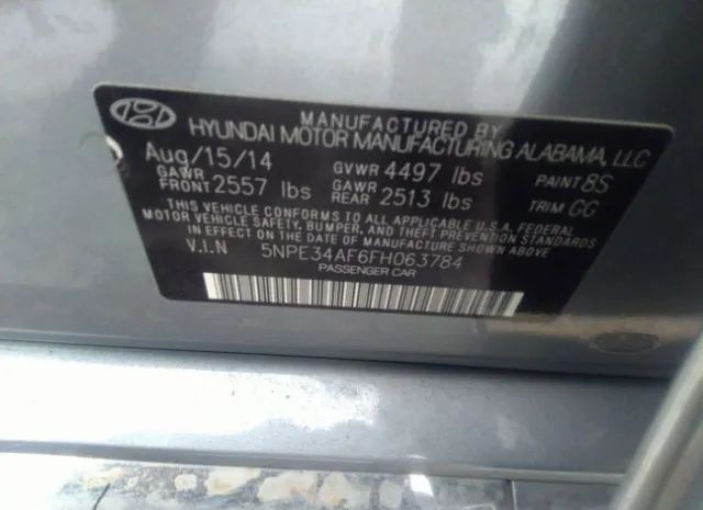 Photo 8 VIN: 5NPE34AF6FH063784 - HYUNDAI SONATA 