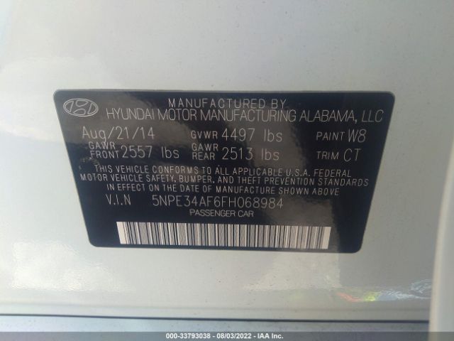 Photo 8 VIN: 5NPE34AF6FH068984 - HYUNDAI SONATA 