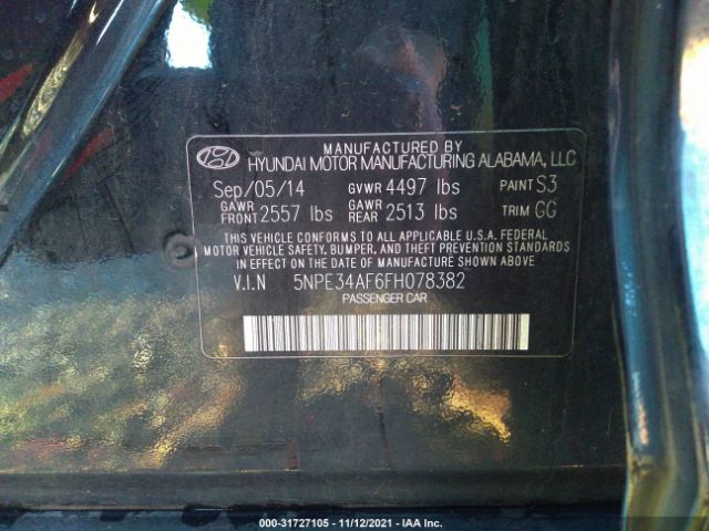 Photo 8 VIN: 5NPE34AF6FH078382 - HYUNDAI SONATA 