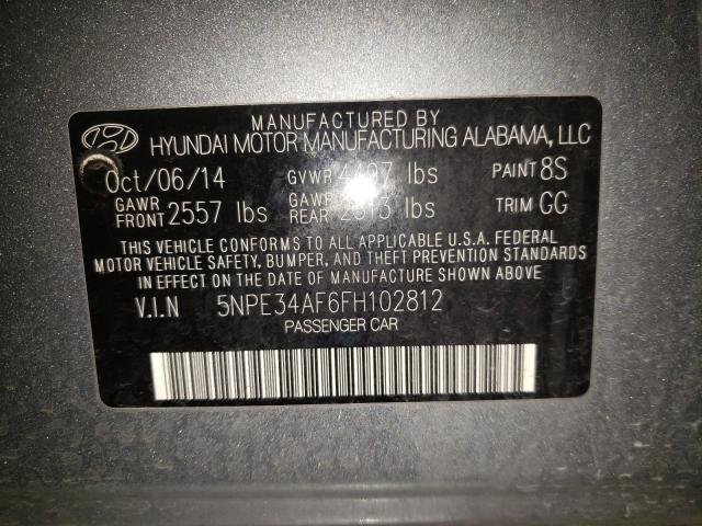 Photo 9 VIN: 5NPE34AF6FH102812 - HYUNDAI SONATA 