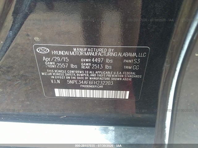 Photo 8 VIN: 5NPE34AF6FH232203 - HYUNDAI SONATA 