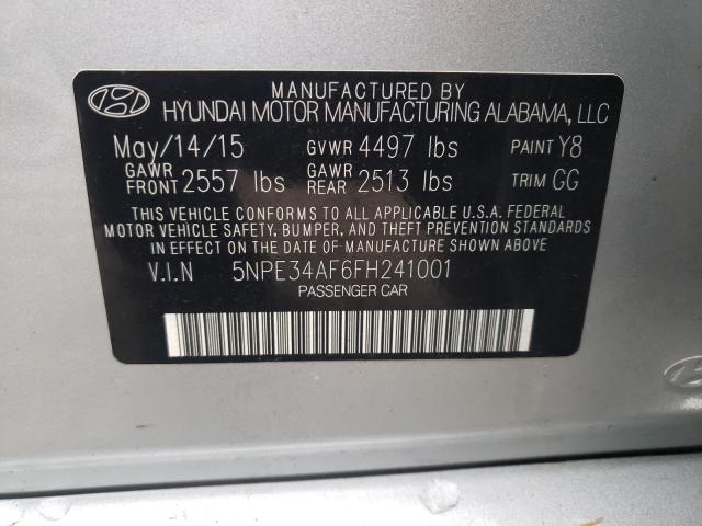 Photo 9 VIN: 5NPE34AF6FH241001 - HYUNDAI SONATA SPO 