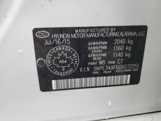 Photo 12 VIN: 5NPE34AF6GH272251 - HYUNDAI SONATA SPO 