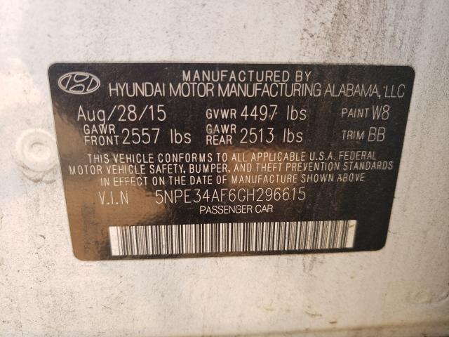 Photo 9 VIN: 5NPE34AF6GH296615 - HYUNDAI SONATA SPO 