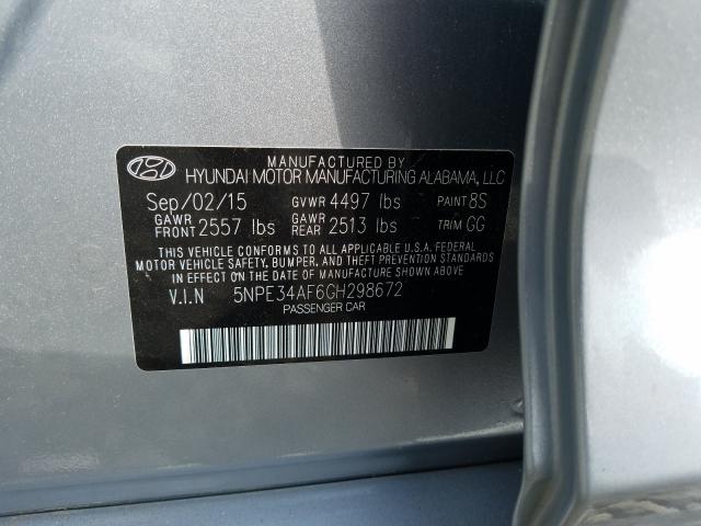 Photo 9 VIN: 5NPE34AF6GH298672 - HYUNDAI SONATA SPO 