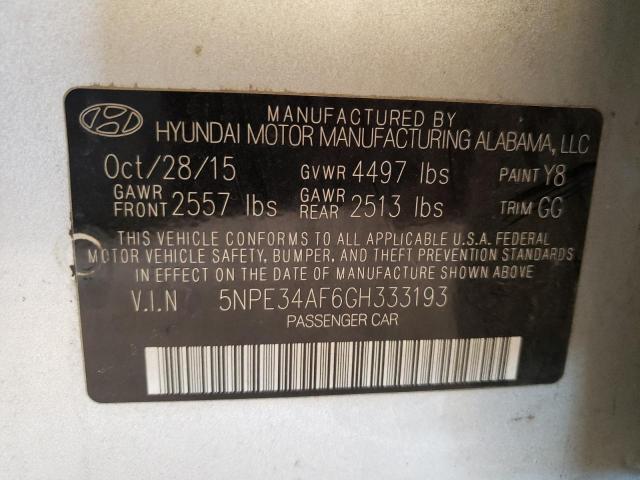 Photo 9 VIN: 5NPE34AF6GH333193 - HYUNDAI SONATA SPO 