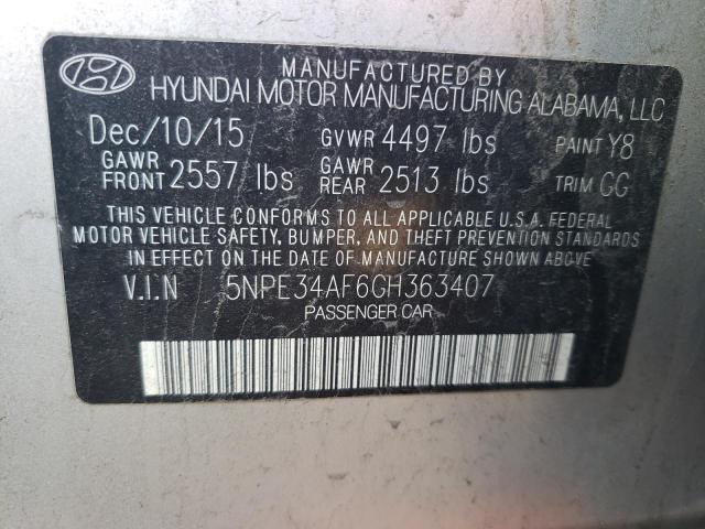 Photo 11 VIN: 5NPE34AF6GH363407 - HYUNDAI SONATA 