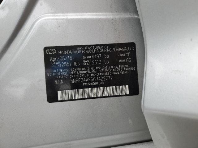 Photo 9 VIN: 5NPE34AF6GH422777 - HYUNDAI SONATA SPO 