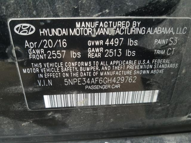 Photo 9 VIN: 5NPE34AF6GH429762 - HYUNDAI SONATA SPO 