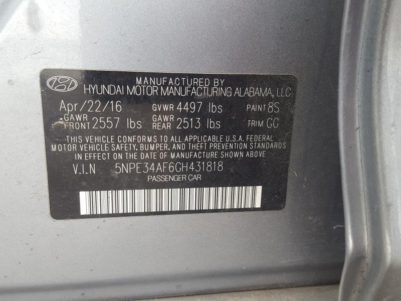 Photo 9 VIN: 5NPE34AF6GH431818 - HYUNDAI SONATA SPO 