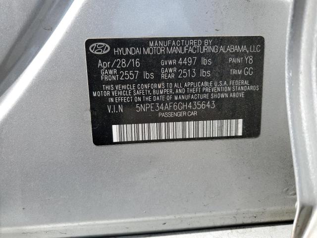 Photo 11 VIN: 5NPE34AF6GH435643 - HYUNDAI SONATA SPO 