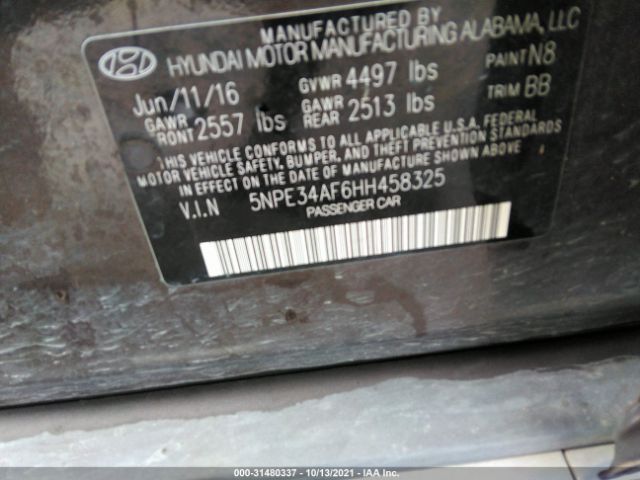 Photo 8 VIN: 5NPE34AF6HH458325 - HYUNDAI SONATA 