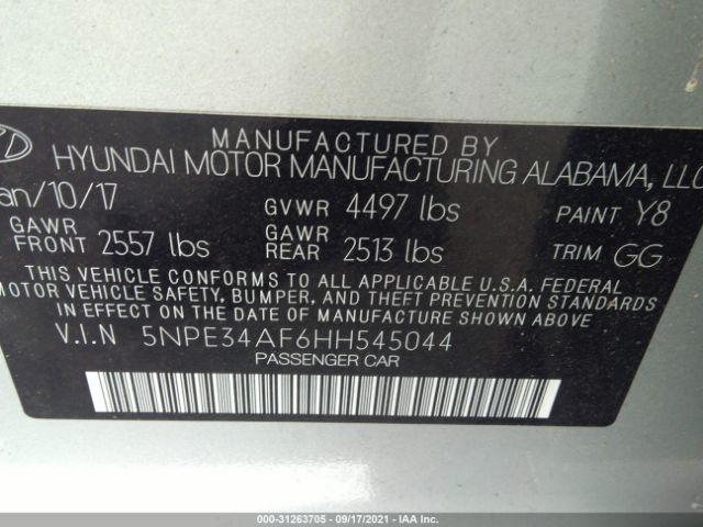 Photo 8 VIN: 5NPE34AF6HH545044 - HYUNDAI SONATA 