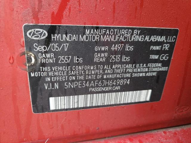 Photo 11 VIN: 5NPE34AF6JH649894 - HYUNDAI SONATA 