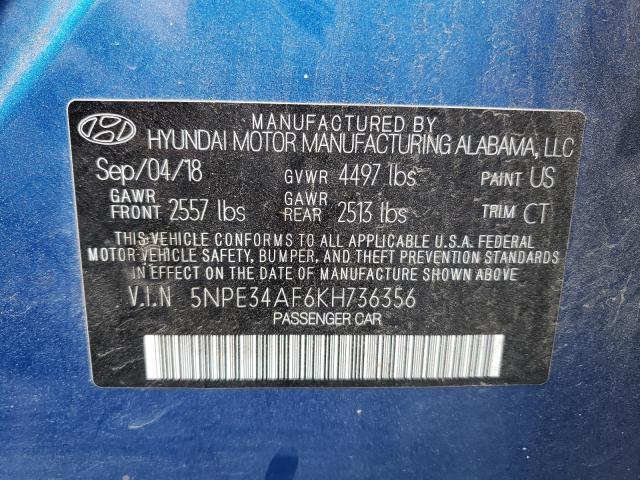 Photo 9 VIN: 5NPE34AF6KH736356 - HYUNDAI SONATA LIM 