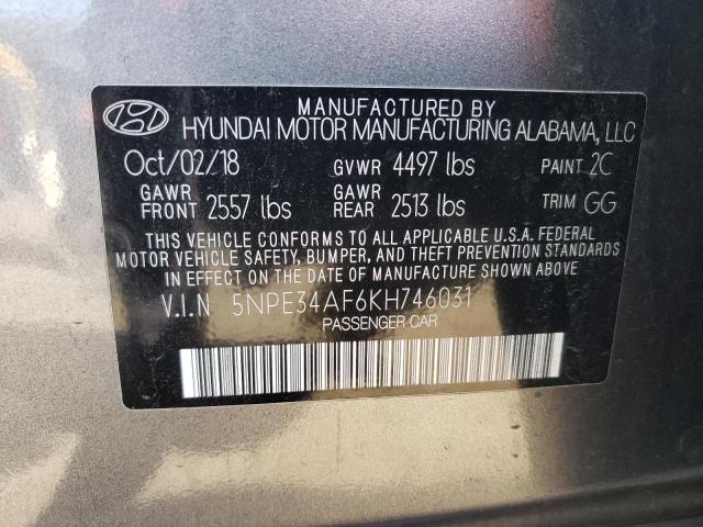 Photo 12 VIN: 5NPE34AF6KH746031 - HYUNDAI SONATA 