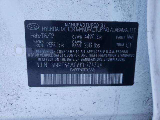 Photo 9 VIN: 5NPE34AF6KH774704 - HYUNDAI SONATA LIM 