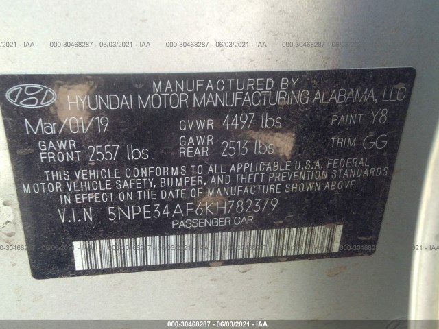 Photo 8 VIN: 5NPE34AF6KH782379 - HYUNDAI SONATA 