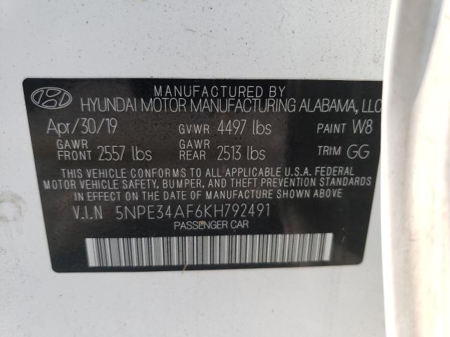 Photo 9 VIN: 5NPE34AF6KH792491 - HYUNDAI SONATA LIM 