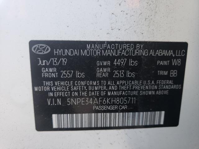 Photo 9 VIN: 5NPE34AF6KH805711 - HYUNDAI SONATA LIM 