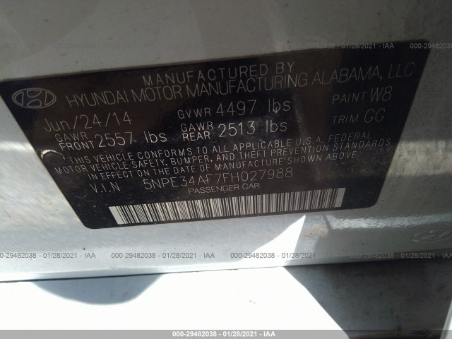 Photo 8 VIN: 5NPE34AF7FH027988 - HYUNDAI SONATA 