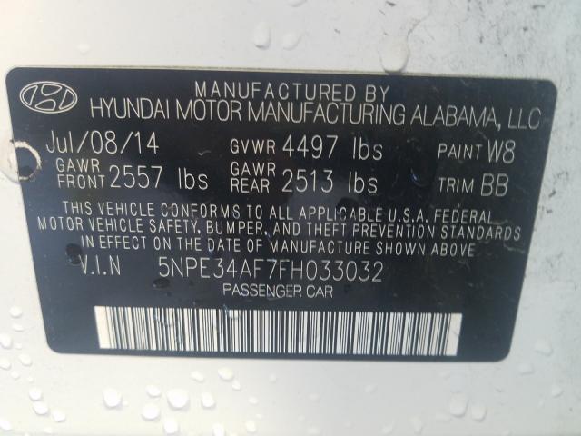 Photo 9 VIN: 5NPE34AF7FH033032 - HYUNDAI SONATA SPO 