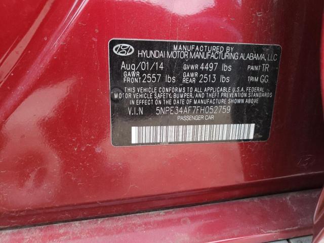 Photo 11 VIN: 5NPE34AF7FH052759 - HYUNDAI SONATA 