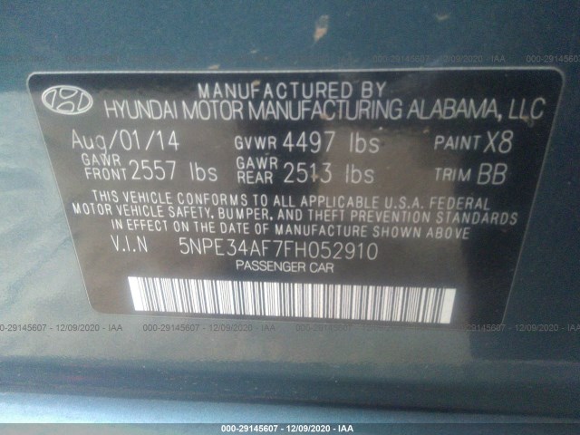 Photo 8 VIN: 5NPE34AF7FH052910 - HYUNDAI SONATA 