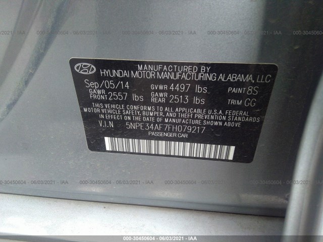 Photo 8 VIN: 5NPE34AF7FH079217 - HYUNDAI SONATA 