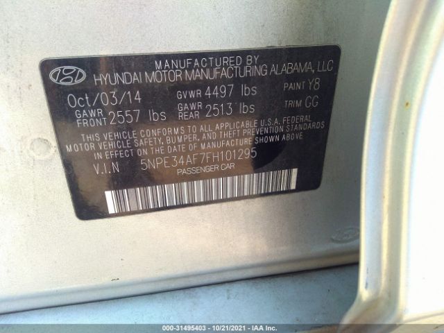 Photo 8 VIN: 5NPE34AF7FH101295 - HYUNDAI SONATA 