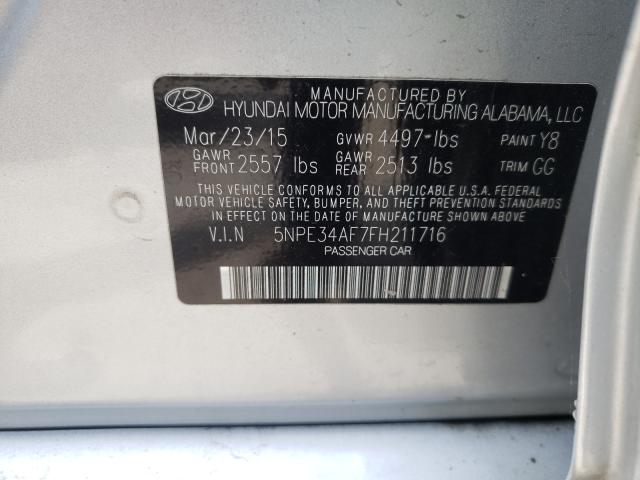 Photo 9 VIN: 5NPE34AF7FH211716 - HYUNDAI SONATA SPO 