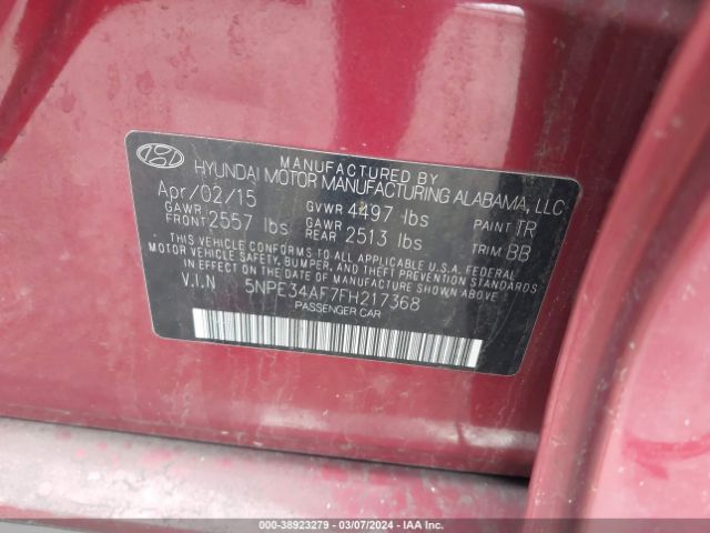 Photo 8 VIN: 5NPE34AF7FH217368 - HYUNDAI SONATA 