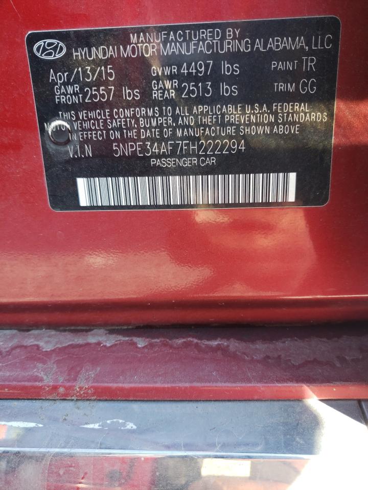 Photo 11 VIN: 5NPE34AF7FH222294 - HYUNDAI SONATA 