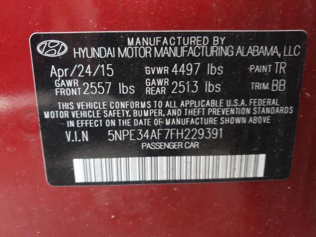 Photo 9 VIN: 5NPE34AF7FH229391 - HYUNDAI SONATA 