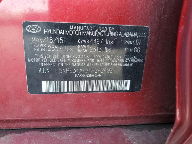 Photo 11 VIN: 5NPE34AF7FH242402 - HYUNDAI SONATA SPO 