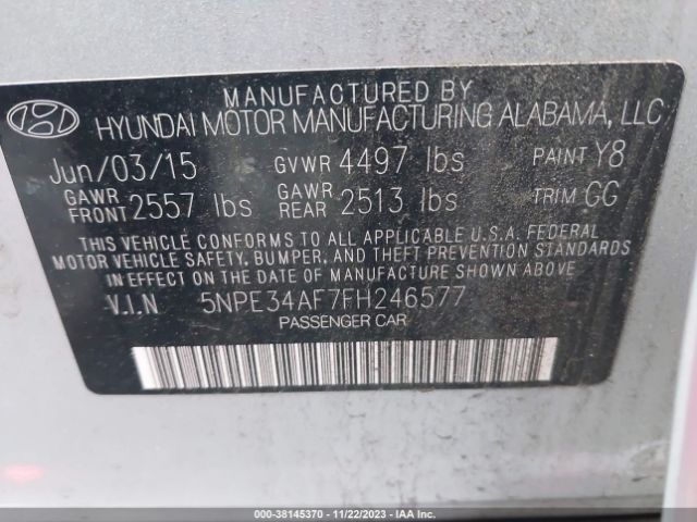 Photo 8 VIN: 5NPE34AF7FH246577 - HYUNDAI SONATA 