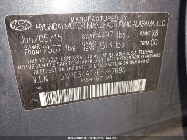 Photo 8 VIN: 5NPE34AF7FH247695 - HYUNDAI SONATA 