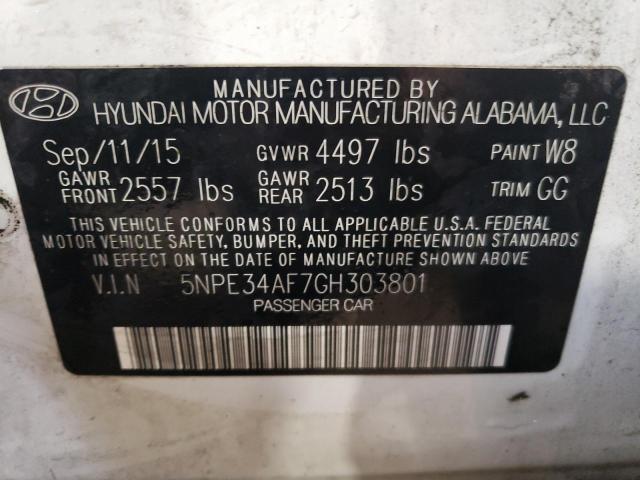 Photo 11 VIN: 5NPE34AF7GH303801 - HYUNDAI SONATA 