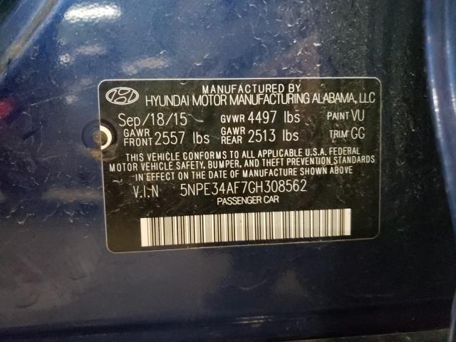 Photo 9 VIN: 5NPE34AF7GH308562 - HYUNDAI SONATA SPO 