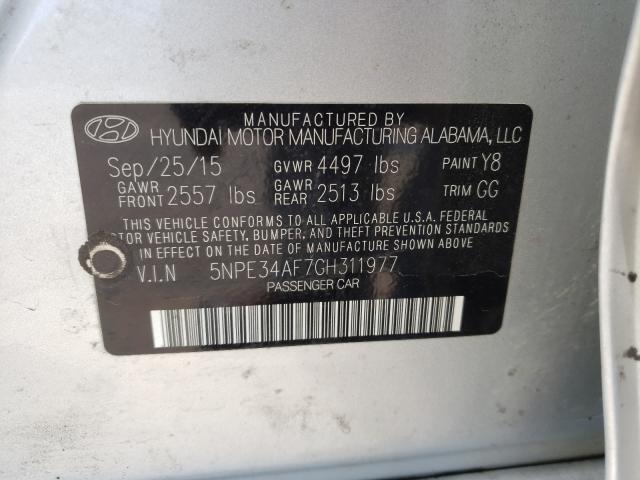 Photo 9 VIN: 5NPE34AF7GH311977 - HYUNDAI SONATA SPO 